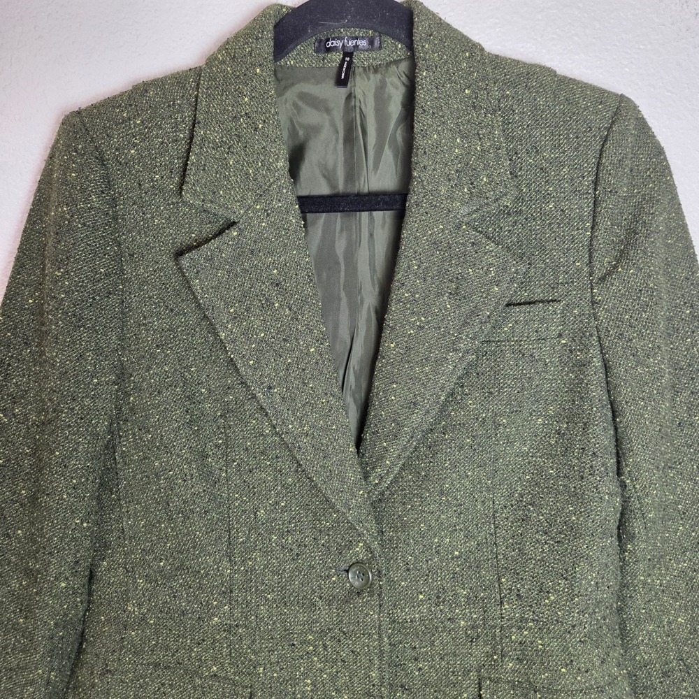 Daisy Fuentes Wool Tweed Blazer 3/4 Sleeve Tailored Workwear Classic Womens 10 - Picture 4 of 8